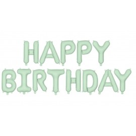 Balon foliowy Happy Birthday, 340x35cm, zieleń