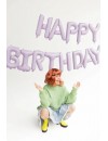 Balon foliowy Happy Birthday, 340x35cm, fiolet
