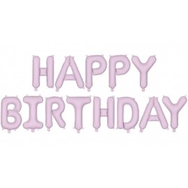 Balon foliowy Happy Birthday, 340x35cm, fiolet
