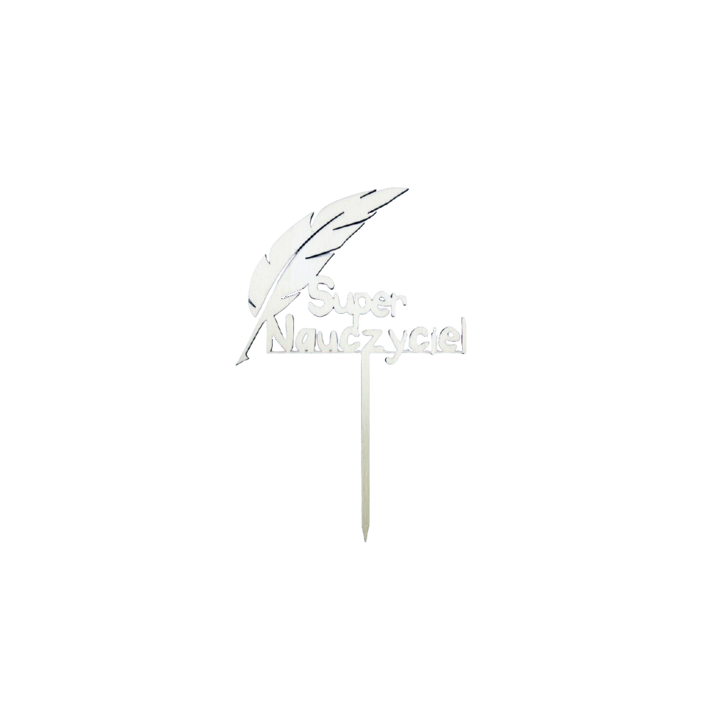 Topper drewniany, Super Nauczyciel, 20 cm