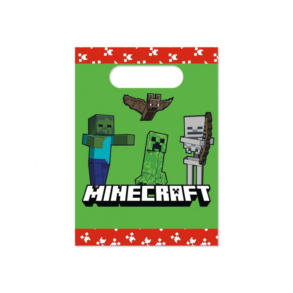 Torebki papierowe na cukierki Minecraft, 4 szt.