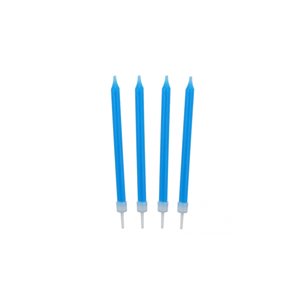 Świeczki urodzinowe gładkie, niebieski, 8,6cm