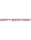 Różowa girlanda "Happy 18th Birthday"