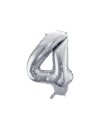 Balon foliowy Cyfra ''4'', 86cm srebrny