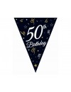Girlanda papierowa z flagami "50", 28x270 cm