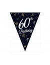 Girlanda papierowa z flagami "60", 28x270 cm