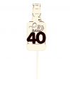 Topper na tort hello 40 whisky - drewniany