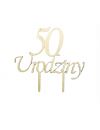 Topper na tort 50 urodziny, drewniany