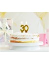 Świeczka cyferka 30, metalik złota
