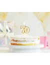 Świeczka cyferka 70, brokatowa złota