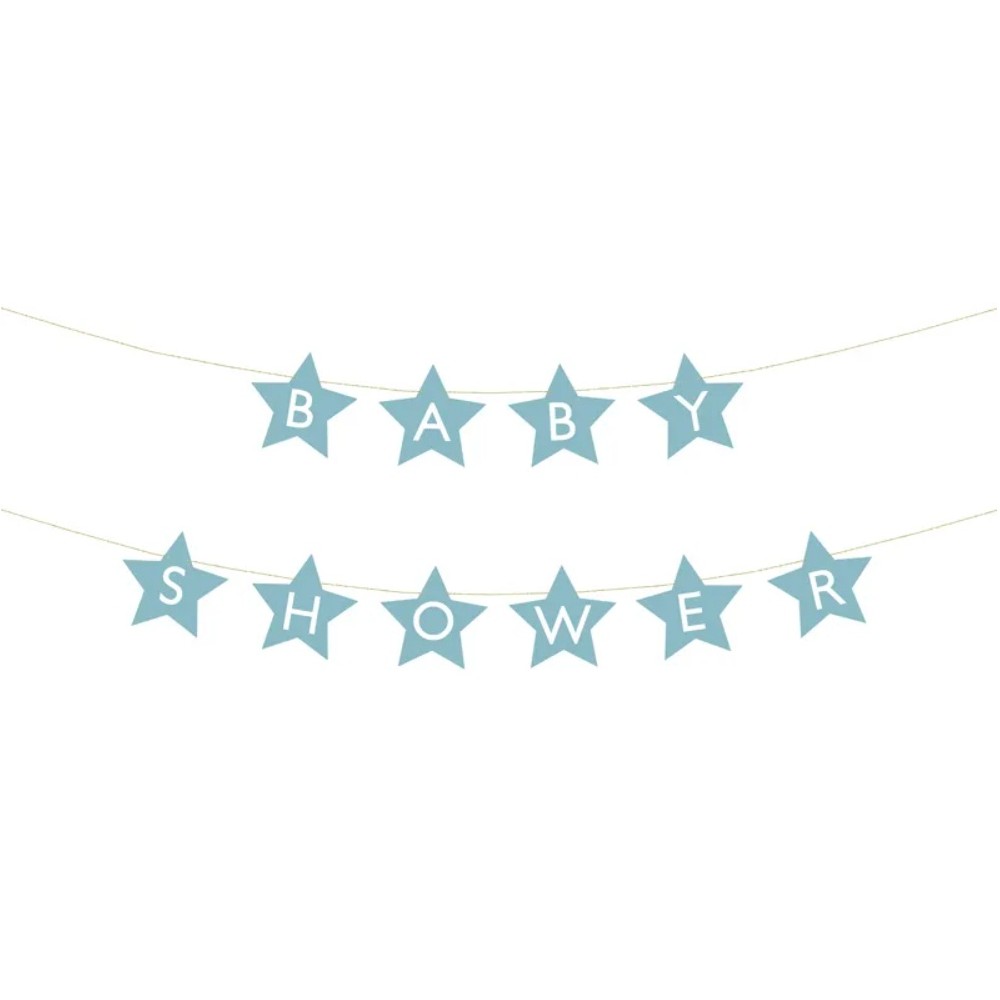 Baner Baby shower, 290x16.5 cm, jasny niebieski