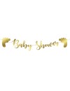 Baner z napisem Baby Shower złoty - 110 cm