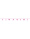 Baner It's a girl, 213 cm, różowy