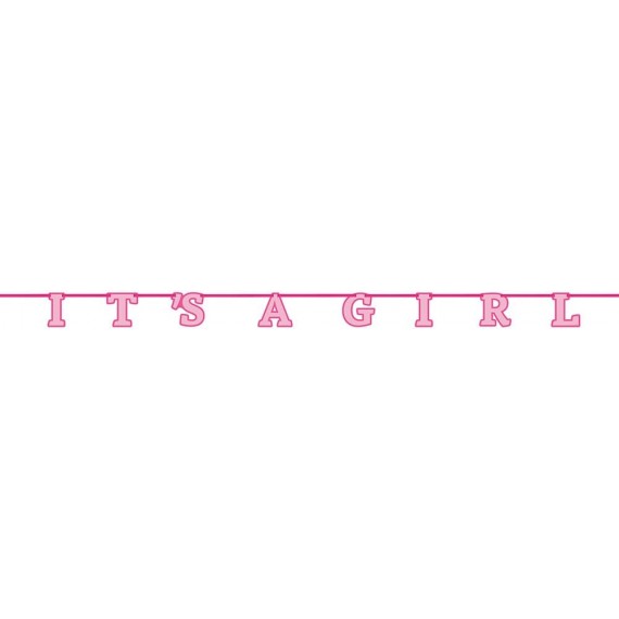 Baner It's a girl, 213 cm, różowy