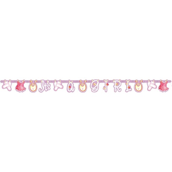 Baner It's a girl, 157 cm, różowy