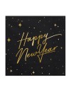 Serwetki Happy New Year, czarny, 33x33cm