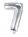 Balon foliowy Cyfra ''7'', 35cm, srebrny