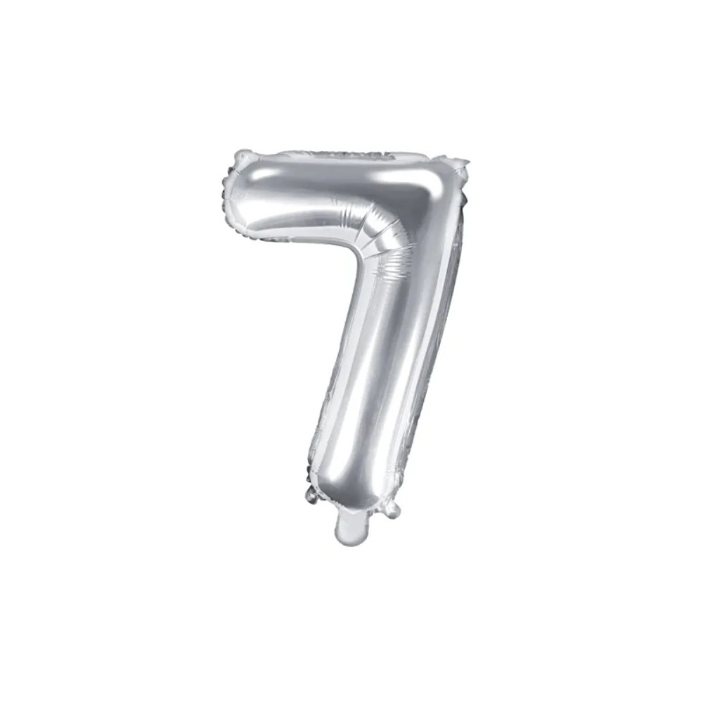 Balon foliowy Cyfra ''7'', 35cm, srebrny