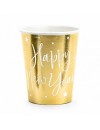 Kubeczki Happy New Year, złoty, 220ml