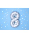 Balon foliowy Cyfra ''8'', 35cm, srebrny