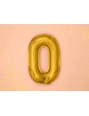 Balon foliowy Cyfra ''0'', 35cm, złoty