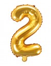 Balon foliowy Cyfra ''2'', 35cm, złoty