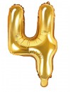 Balon foliowy Cyfra ''4'', 35cm, złoty
