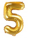 Balon foliowy Cyfra ''5'', 35cm, złoty