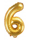 Balon foliowy Cyfra ''6'', 35cm, złoty