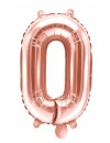 Balon foliowy Cyfra ''0'', 35cm, różowe złoto