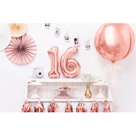 Balon foliowy Cyfra ''1'', 35cm, różowe złoto