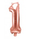 Balon foliowy Cyfra ''1'', 35cm, różowe złoto