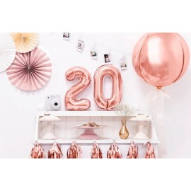 Balon foliowy Cyfra ''2'', 35cm, różowe złoto