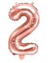 Balon foliowy Cyfra ''2'', 35cm, różowe złoto