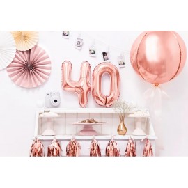 Balon foliowy Cyfra ''4'', 35cm, różowe złoto
