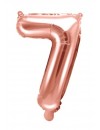 Balon foliowy Cyfra ''7'', 35cm, różowe złoto