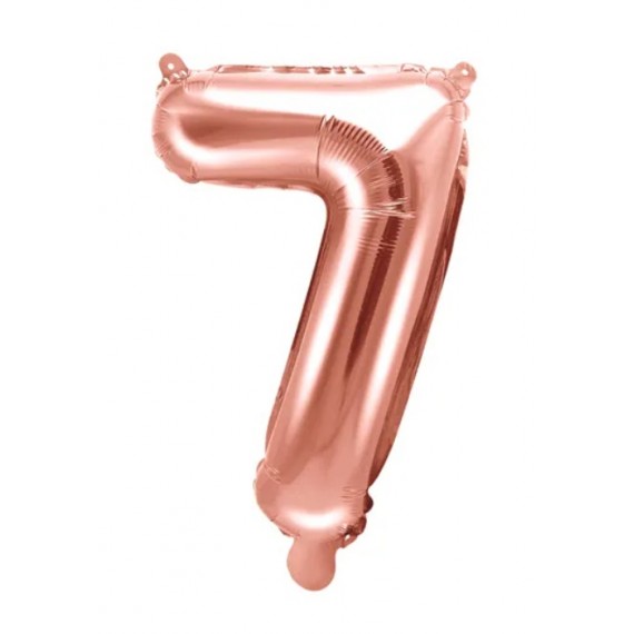Balon foliowy Cyfra ''7'', 35cm, różowe złoto