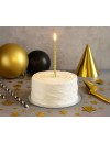 Świeczka z napisem Happy Birthday, złota, 13x0.7 cm