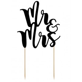 Topper na tort Mr&Mrs, czarny