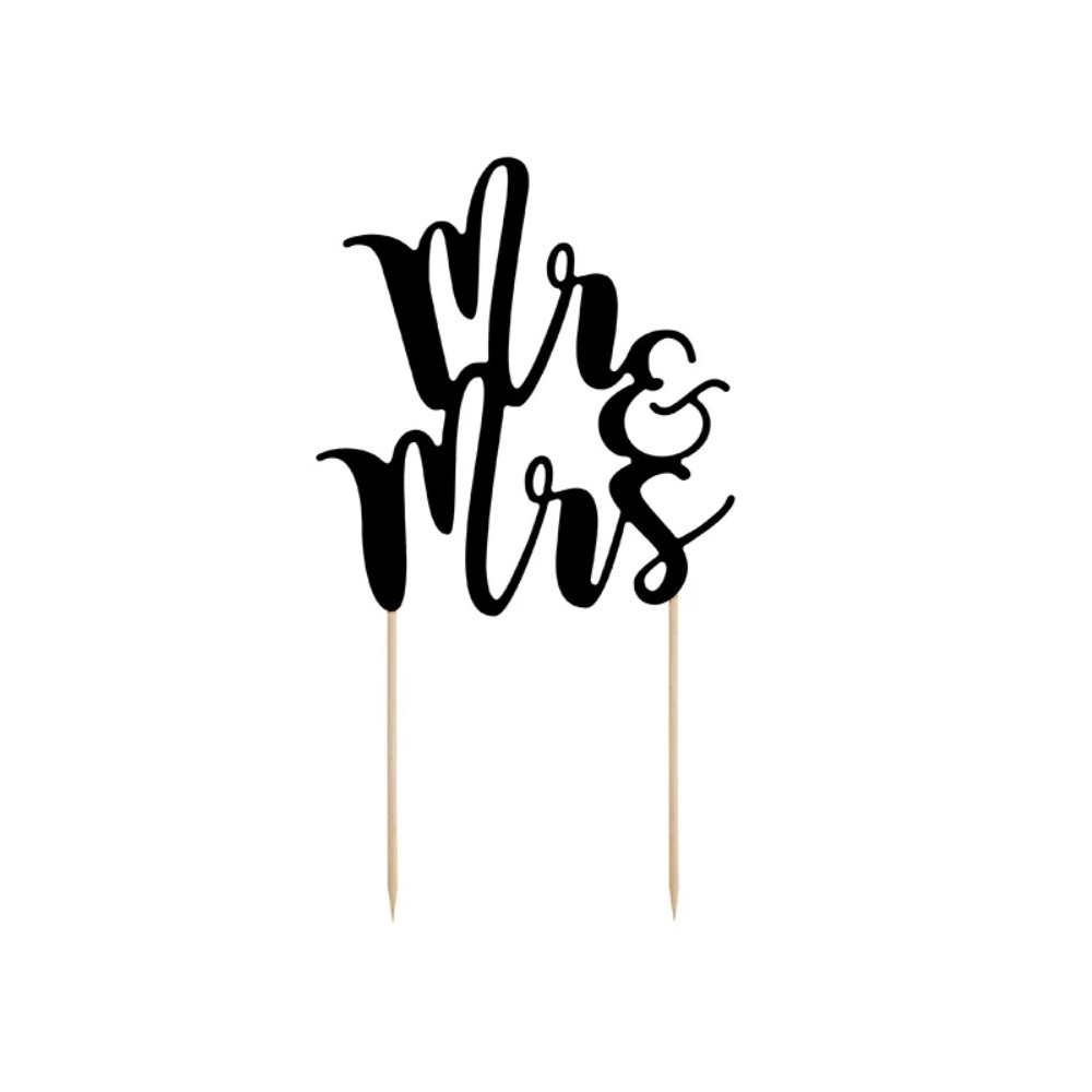 Topper na tort Mr&Mrs, czarny
