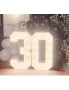 cyfry LED - liczba 30 , biała, 100 cm - wynajem