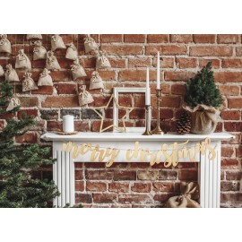 Drewniany baner Merry Christmas, 87x17cm