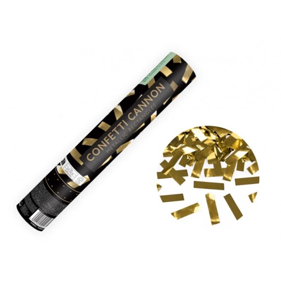 Tuba z konfetti, złoty, 80 cm