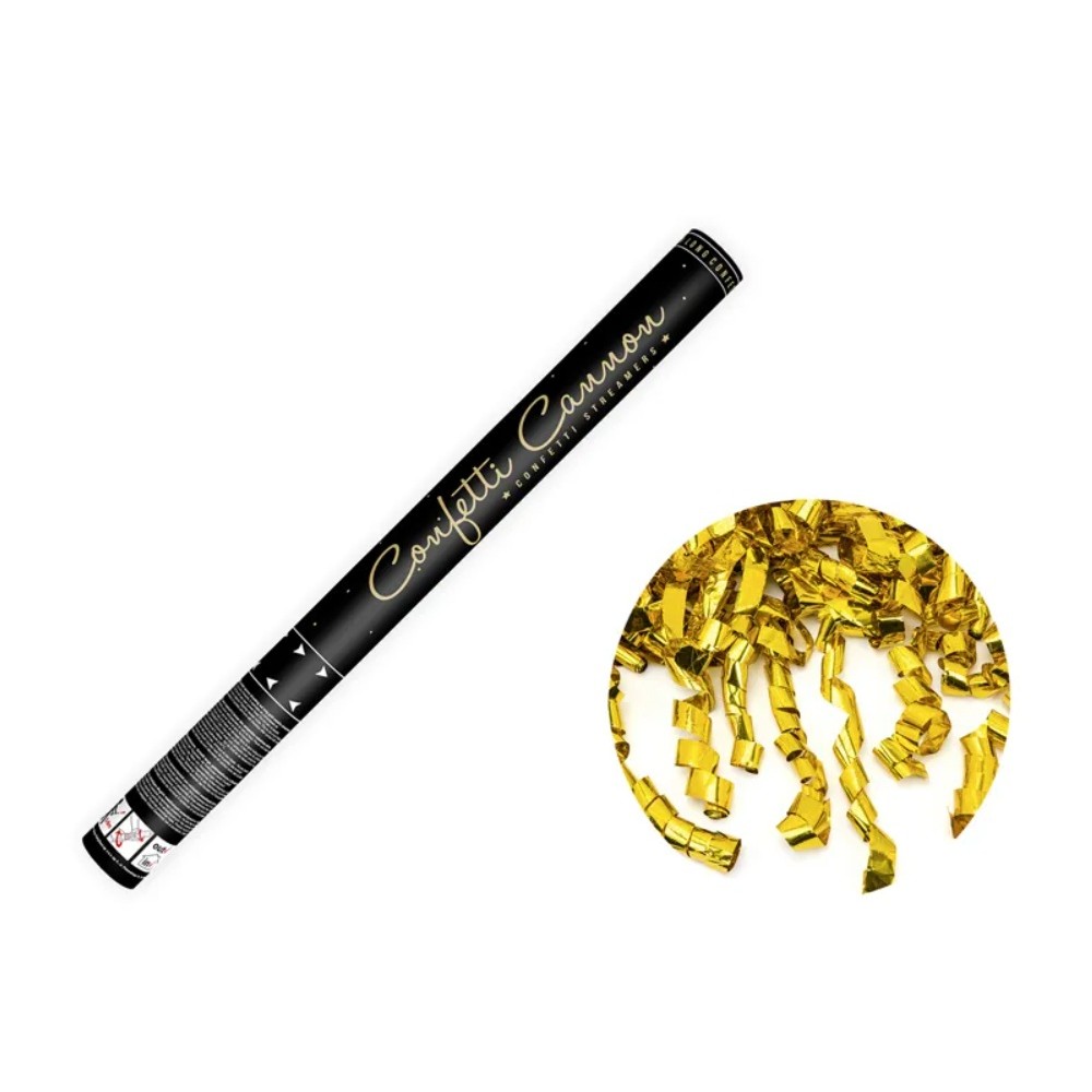 Tuba z serpentynami, złoty, 60cm