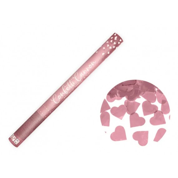 Tuba z sercami, różowe złoto, 60cm