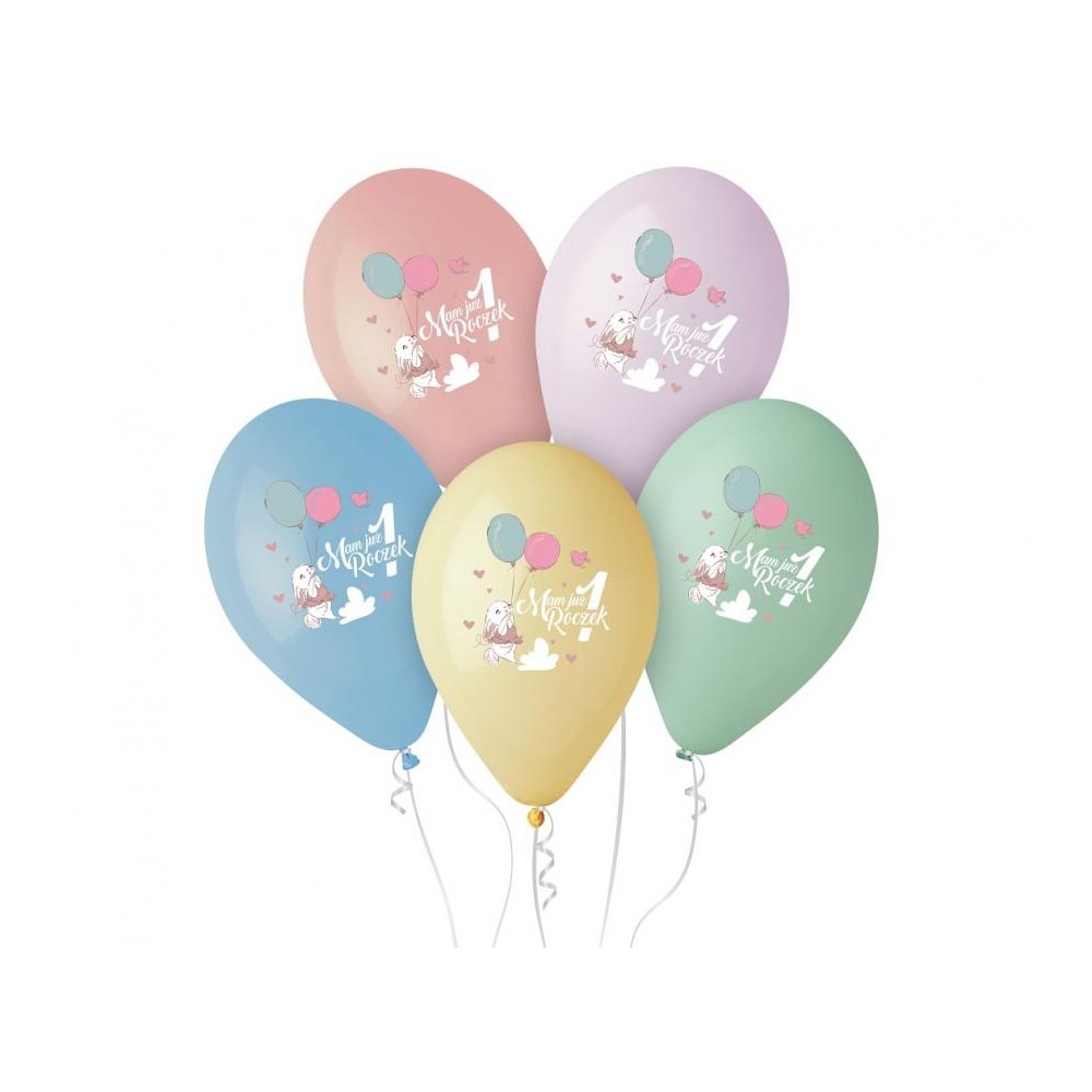 Balony lateksowe Moje już roczek, króliczek