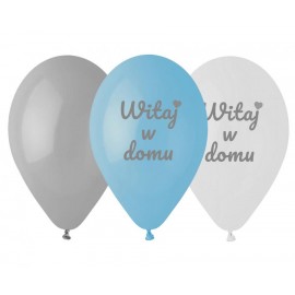 Balony lateksowe Witaj w domu, niebieskie