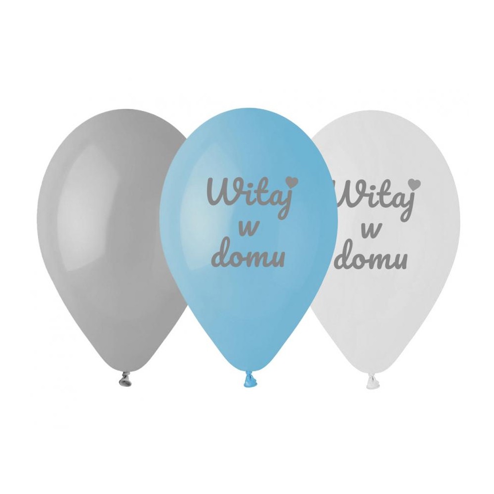 Balony lateksowe Witaj w domu, niebieskie
