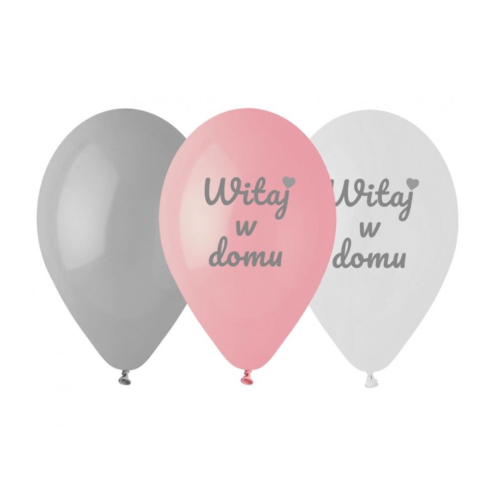 Balony lateksowe Witaj w domu, różowe