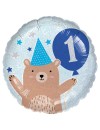 Balon foliowy 18'', 1st Birthday Cupcake Boy, holograficzny